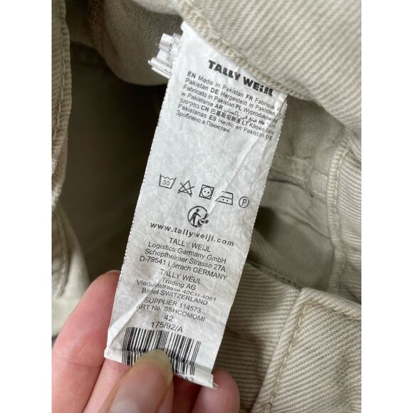 Tally Weijl Denim Co FLAWED Size EU 42/ US 14 Tan Jean Shorts High-Rise Womens - Picture 11 of 11